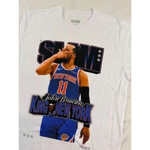 Jalen Brunson New York Knicks SLAM Magazine Cover T-Shirt White Size Medium NWOT